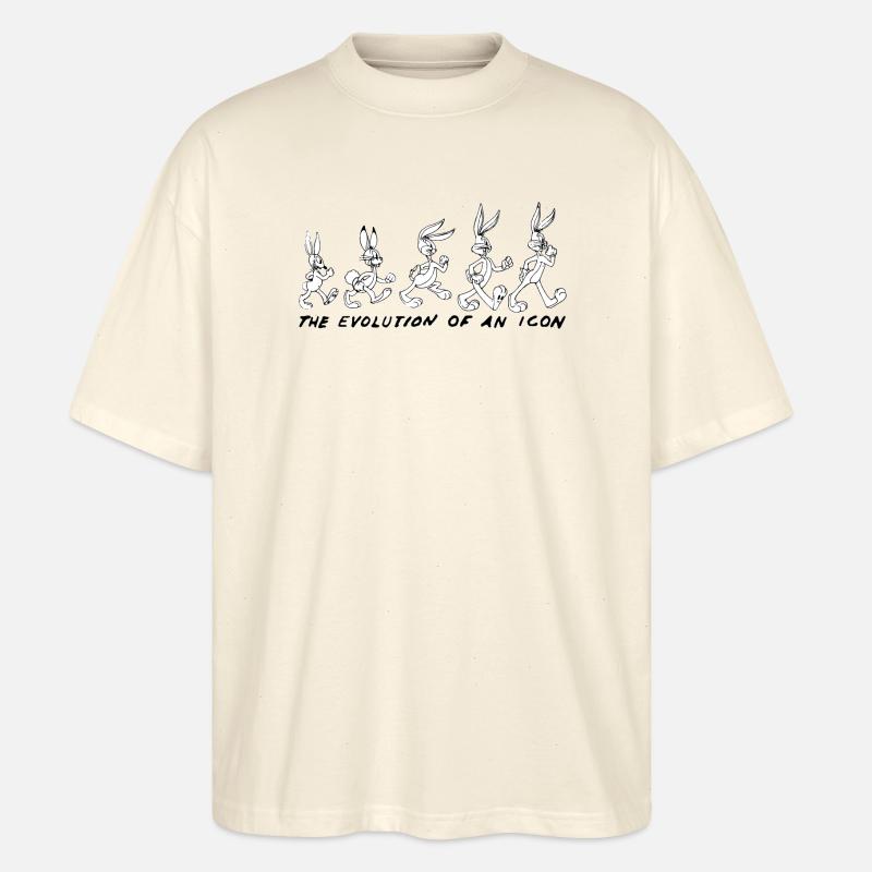 Looney Tunes Bugs Bunny évolution - T-shirt bio Blaster 2.0 coupe oversize Stanley/Stella Unisexe - écru doux