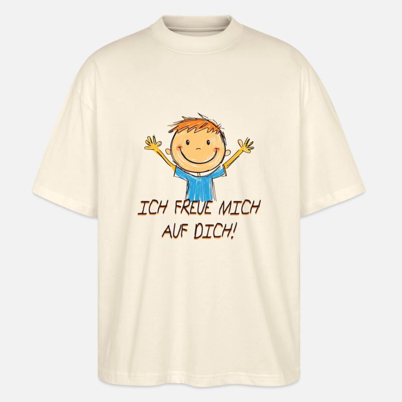 Jeg glæder mig til at se dig - Stanley/Stella Oversize Unisex Øko T-shirt Blaster 2.0 - blød ecru