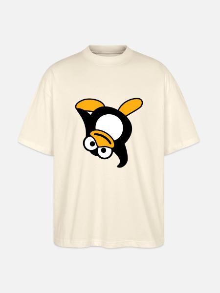 Pingvin Breakdance Dans Hovedstand Party DJ Musik - Stanley/Stella Oversize Unisex Øko T-shirt Blaster 2.0 - blød ecru