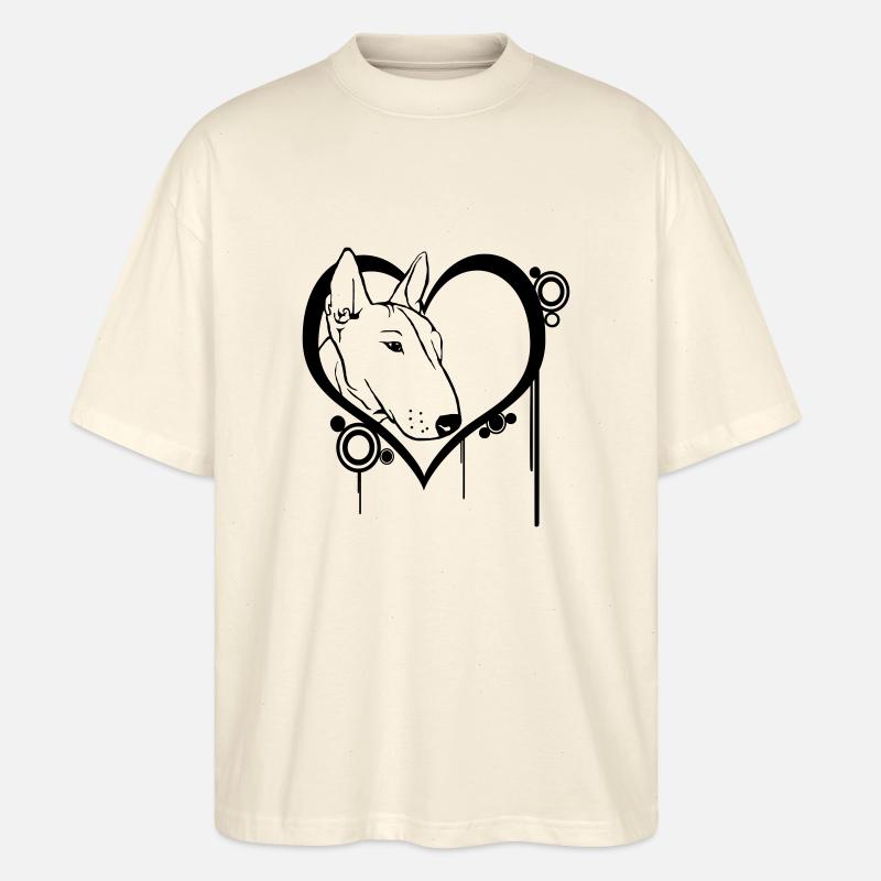 Bull Terrier dans l’âme - T-shirt bio Blaster 2.0 coupe oversize Stanley/Stella Unisexe - écru doux