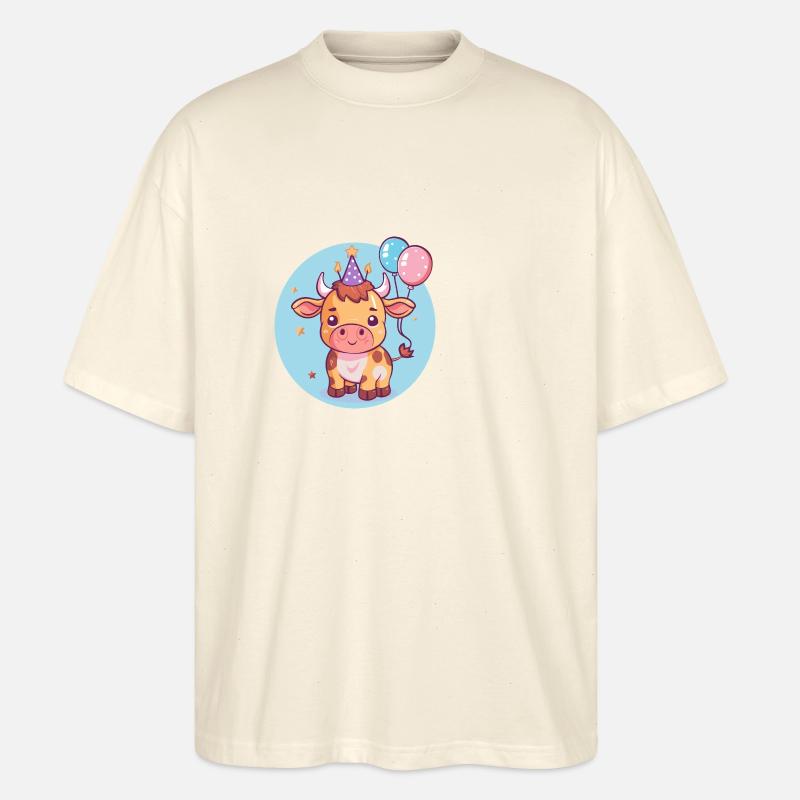 Taurus Birthday Comic - Stanley/Stella Oversized Unisex Organic T-shirt Blaster 2.0 - soft Ecru