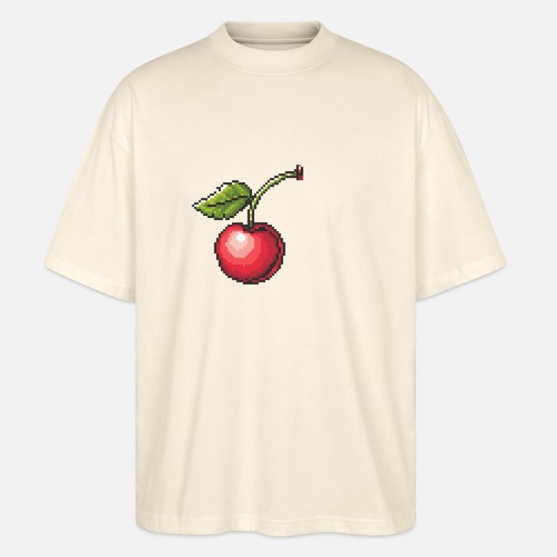 Kirsche Pixel Gamer - Stanley/Stella Oversized Unisex Bio T-Shirt Blaster 2.0 - Natur