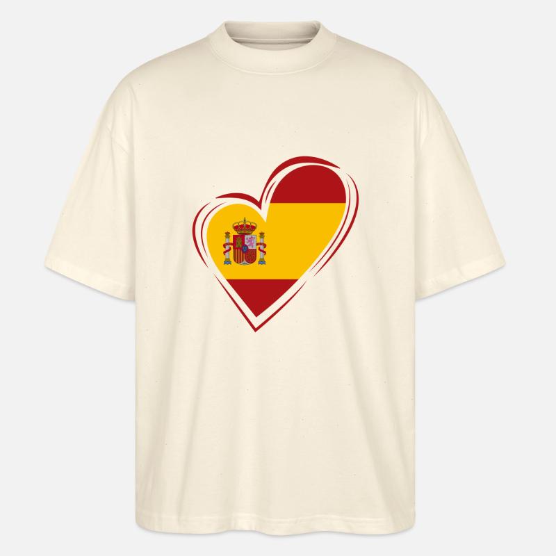 Spanien Herz - Stanley/Stella Oversized Unisex Bio T-Shirt Blaster 2.0 - Natur