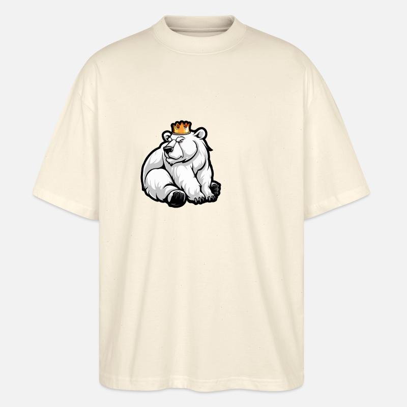 Eisbär Comic Krone - Stanley/Stella Oversized Unisex Bio T-Shirt Blaster 2.0 - Natur