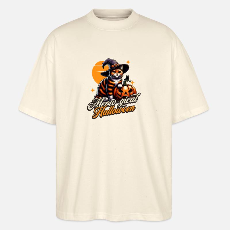 Meow-gical Halloween Katze - Stanley/Stella Oversized Unisex Bio T-Shirt Blaster 2.0 - Natur