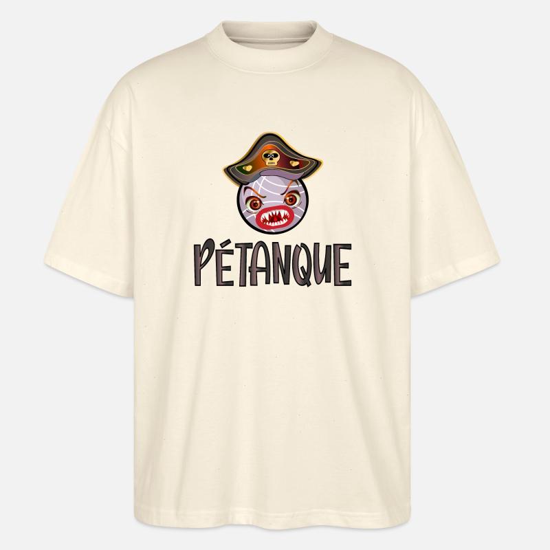 Pétanque Boules Pirat - Kostüm - Stanley/Stella Oversized Unisex Bio T-Shirt Blaster 2.0 - Natur