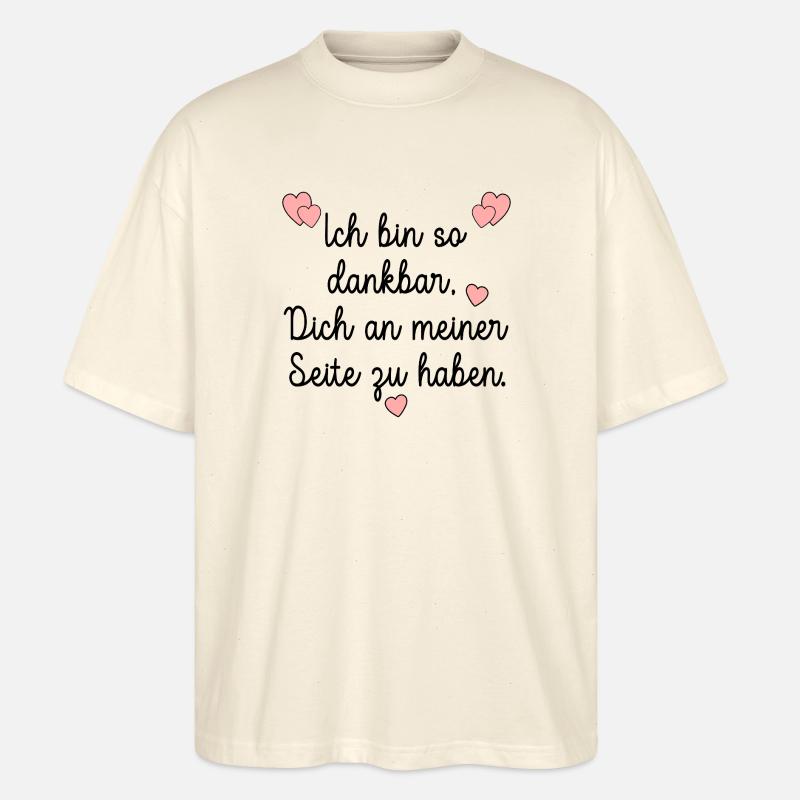 DANKBARKEIT WERTSCHÄTZUNG HERZ - Stanley/Stella Oversized Unisex Bio T-Shirt Blaster 2.0 - Natur