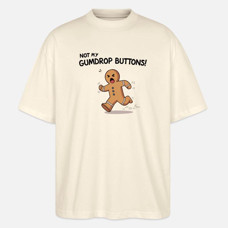 Running Gingerbread Funny Christmas Design - Stanley/Stella Oversized Unisex Bio T-Shirt Blaster 2.0 - Natur