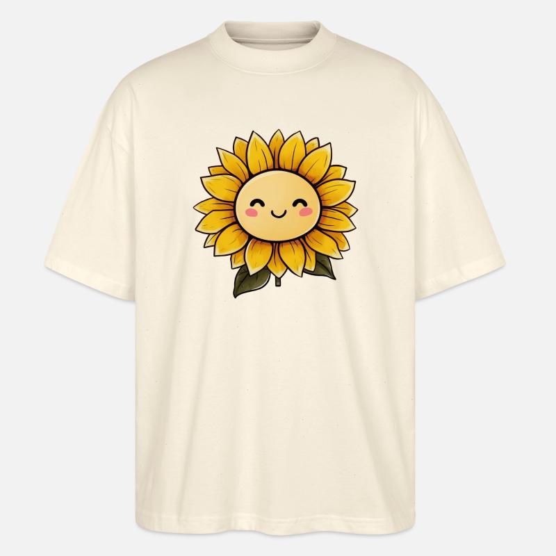 Sonnenblume mit Gesicht - Stanley/Stella Oversized Unisex Bio T-Shirt Blaster 2.0 - Natur