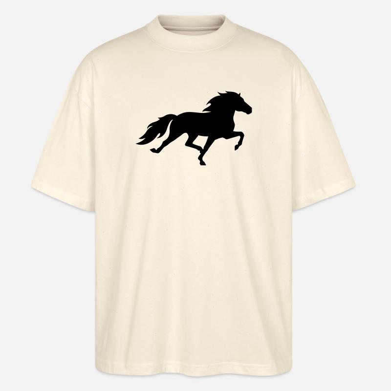 Cheval islandais dans le pass de course - T-shirt bio Blaster 2.0 coupe oversize Stanley/Stella Unisexe - écru doux