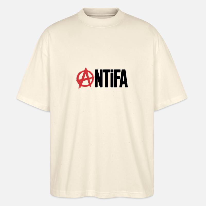 Anarchy Antifa - Antifascistes Tee - T-shirt bio Blaster 2.0 coupe oversize Stanley/Stella Unisexe - écru doux