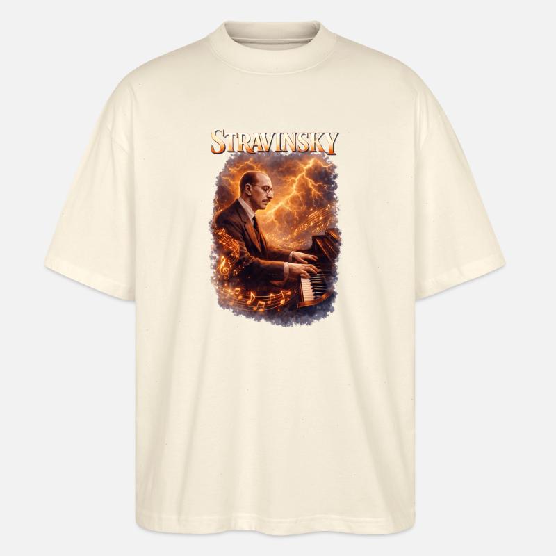 Stravinsky Klavierfeuer - Stanley/Stella Oversized Unisex Bio T-Shirt Blaster 2.0 - Natur
