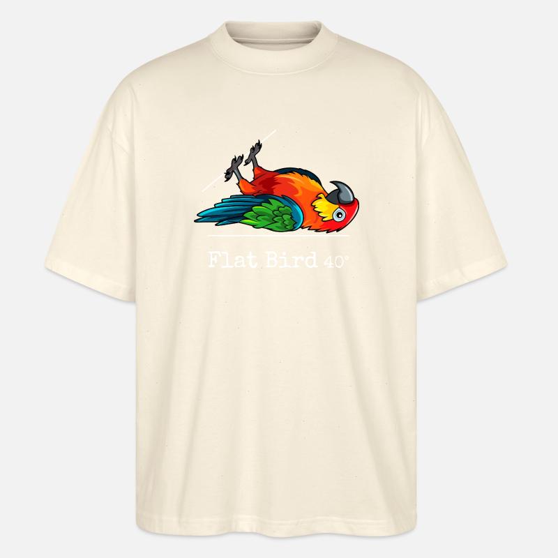 Flat Bird at 40 degrees - Stanley/Stella Oversized Unisex Organic T-shirt Blaster 2.0 - soft Ecru