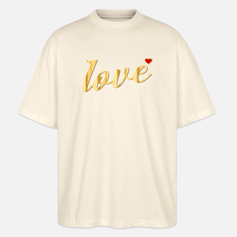 LIEBE HERZ BOTSCHAFT - Stanley/Stella Oversized Unisex Bio T-Shirt Blaster 2.0 - Natur