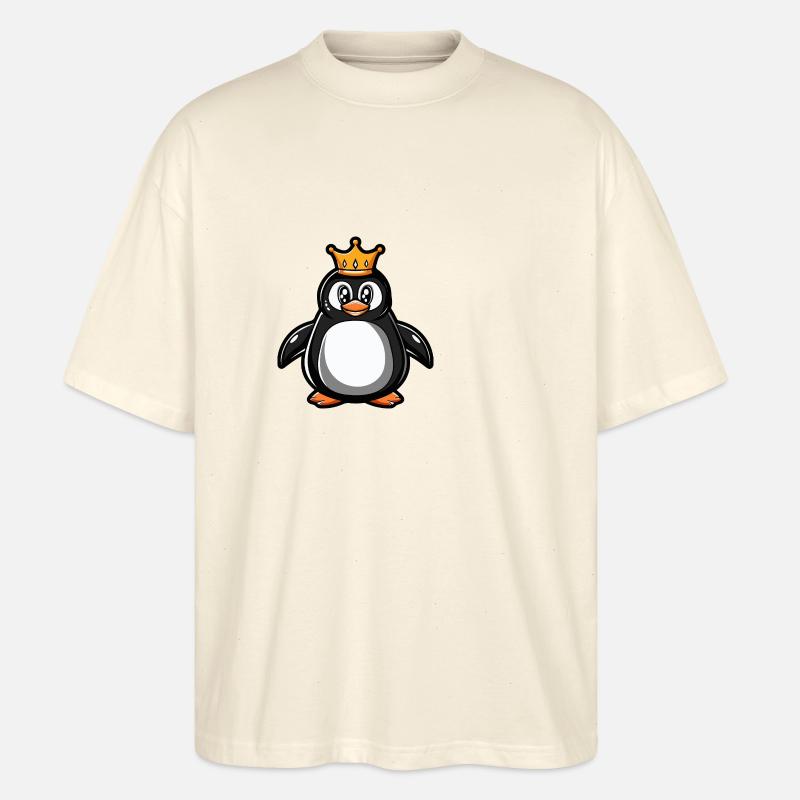 Pinguin Comic Krone - Stanley/Stella Oversized Unisex Bio T-Shirt Blaster 2.0 - Natur