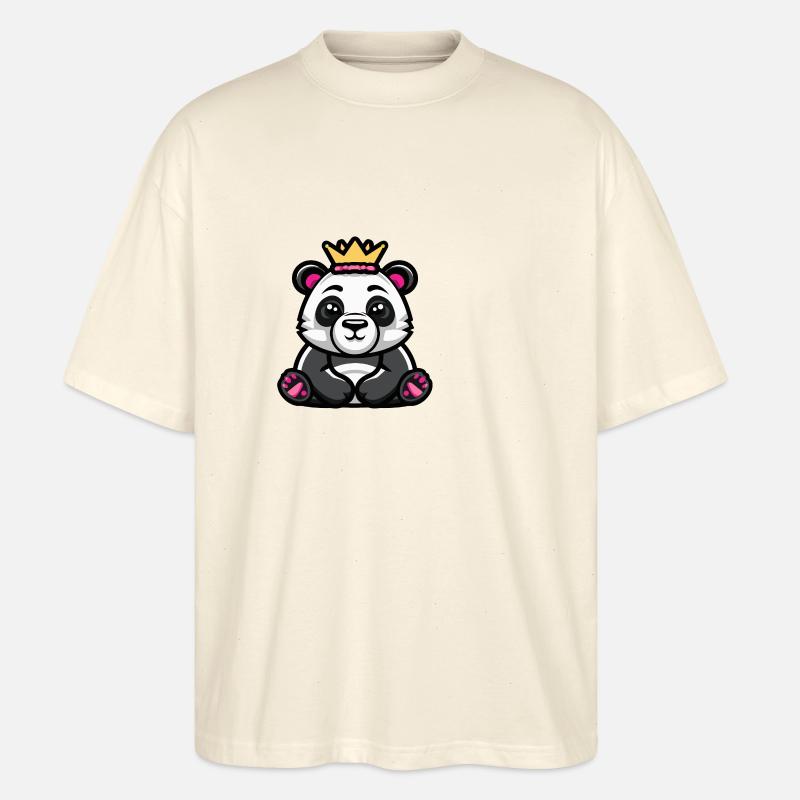 Panda Comic Krone - Stanley/Stella Oversized Unisex Bio T-Shirt Blaster 2.0 - Natur