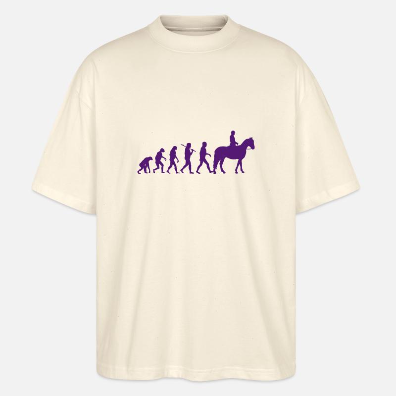 Evolution Horse Riding - Stanley/Stella Oversized Unisex Organic T-shirt Blaster 2.0 - soft Ecru