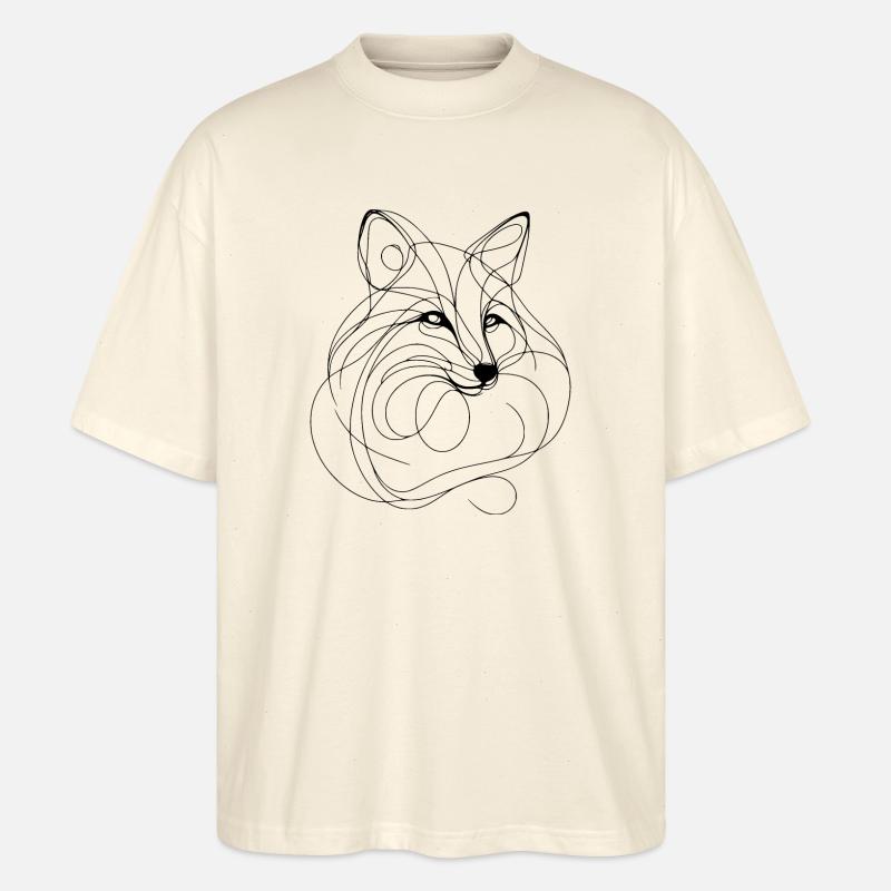 Line fox - Stanley/Stella Oversized Unisex Organic T-shirt Blaster 2.0 - soft Ecru