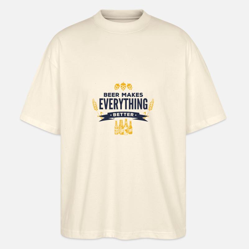 Bier macht alles besser! - Stanley/Stella Oversized Unisex Bio T-Shirt Blaster 2.0 - Natur