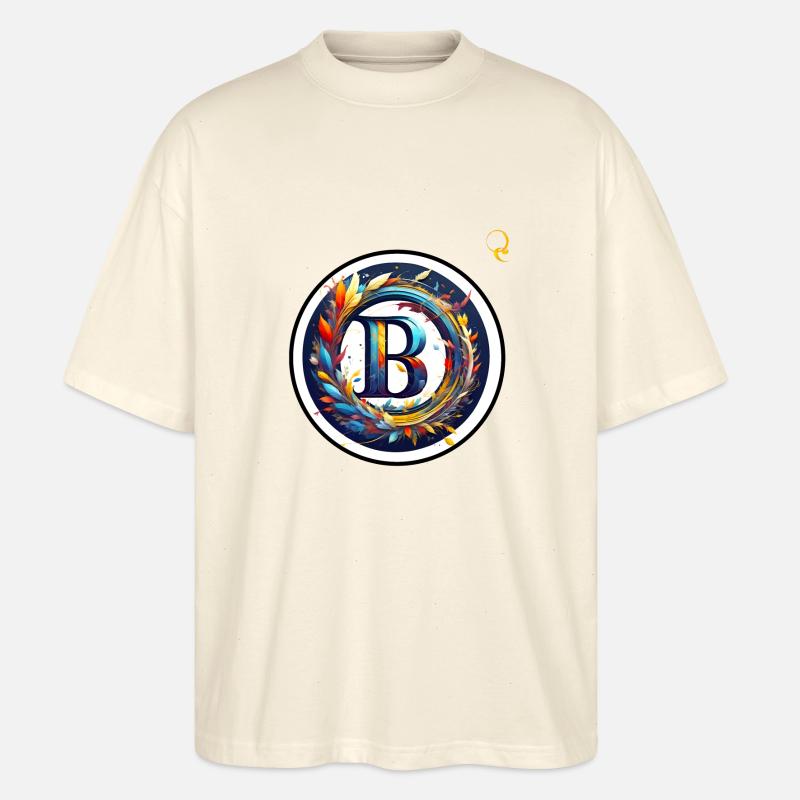 BUCHSTABE "B" DES ALPHABETS - Stanley/Stella Oversized Unisex Bio T-Shirt Blaster 2.0 - Natur