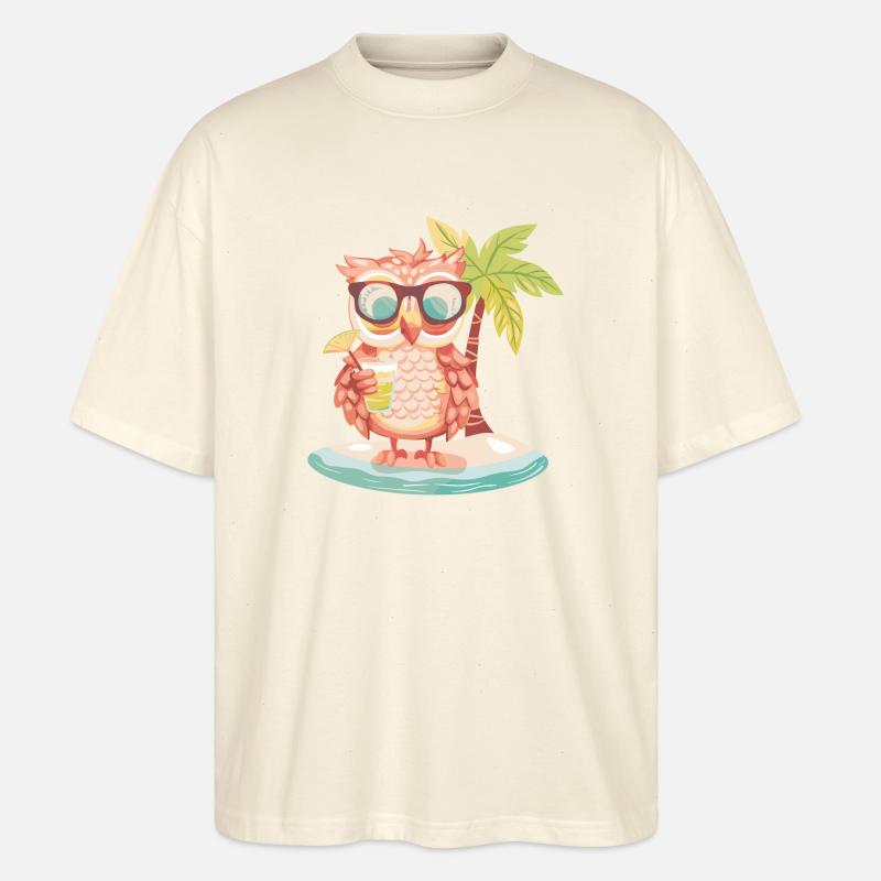 Eule Sommer Strand Urlaub - Stanley/Stella Oversized Unisex Bio T-Shirt Blaster 2.0 - Natur