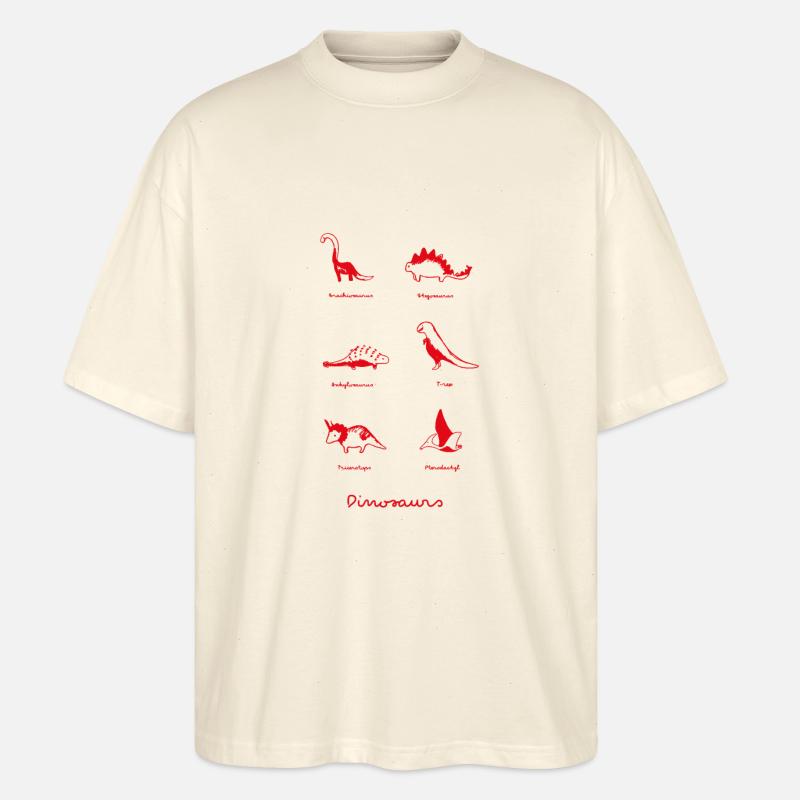 Dinosaurier - Stanley/Stella Oversized Unisex Bio T-Shirt Blaster 2.0 - Natur