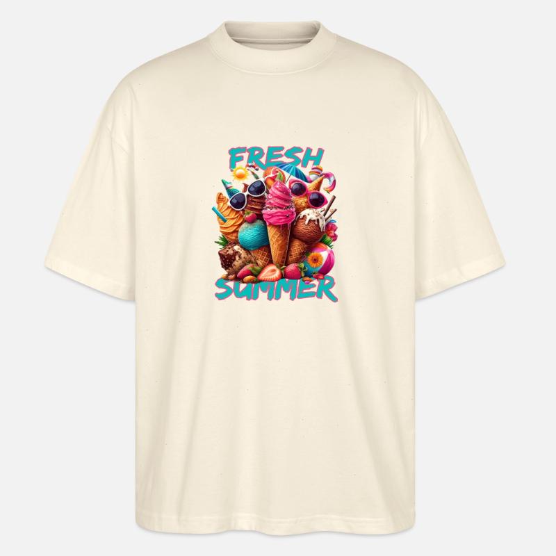 Eis essen im Sommer - Stanley/Stella Oversized Unisex Bio T-Shirt Blaster 2.0 - Natur
