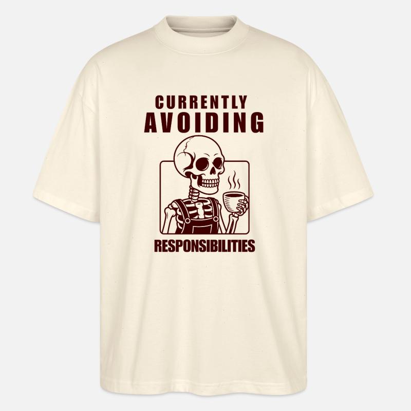 Skeleton Avoiding Responsibilities Design - Stanley/Stella Oversized Unisex Bio T-Shirt Blaster 2.0 - Natur