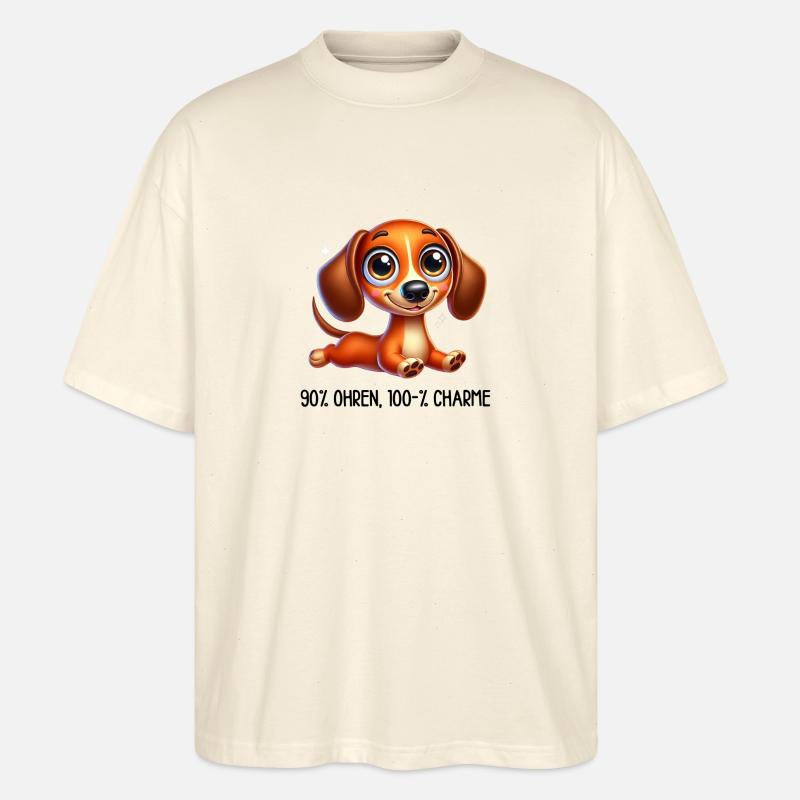 Dackel mit Spruch - Stanley/Stella Oversized Unisex Bio T-Shirt Blaster 2.0 - Natur
