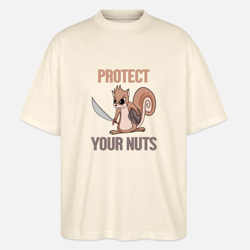 Lustiges Eichhörnchen Geschenk - Stanley/Stella Oversized Unisex Bio T-Shirt Blaster 2.0 - Natur