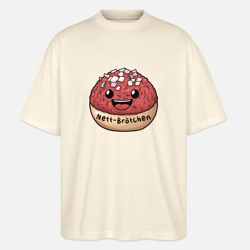 Nett-Brötchen | Mett | Comic - Stanley/Stella Oversized Unisex Bio T-Shirt Blaster 2.0 - Natur