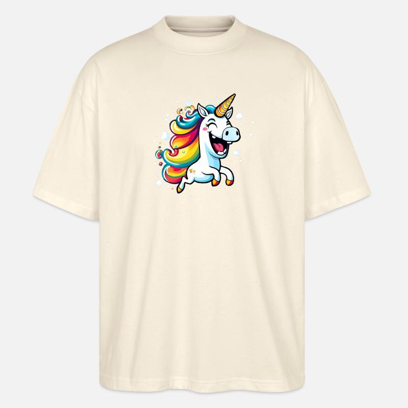 Das verrückte Einhorn - Stanley/Stella Oversized Unisex Bio T-Shirt Blaster 2.0 - Natur