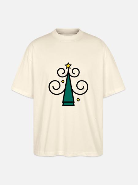 Christmas tree icon z1 - Stanley/Stella Oversized Unisex Organic T-shirt Blaster 2.0 - soft Ecru