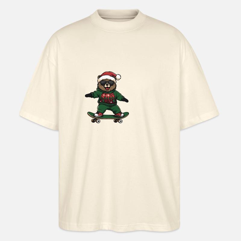 Bär Weihnachten Lustig - Stanley/Stella Oversized Unisex Bio T-Shirt Blaster 2.0 - Natur
