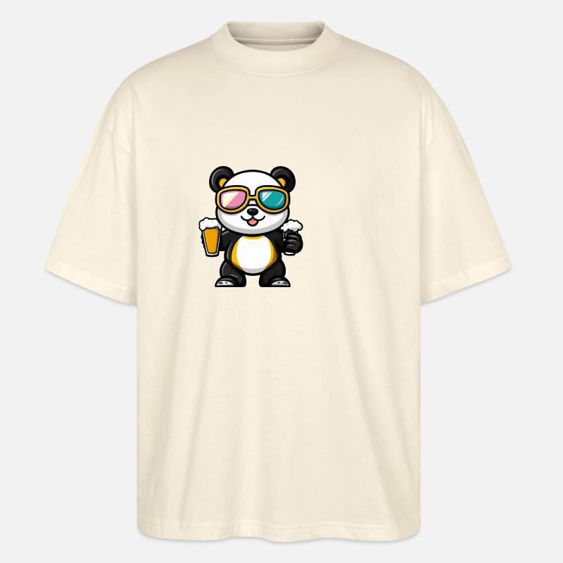 Bière Panda Ski - T-shirt bio Blaster 2.0 coupe oversize Stanley/Stella Unisexe - écru doux