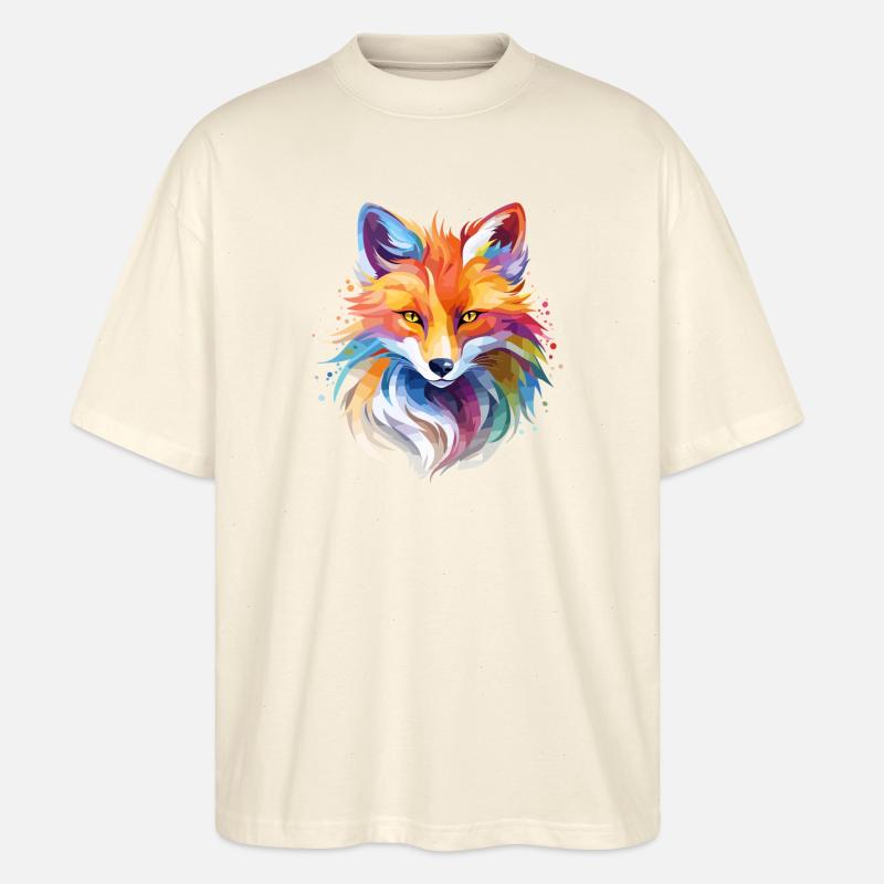 Cool Fox Design - Stanley/Stella Oversized Unisex Organic T-shirt Blaster 2.0 - soft Ecru