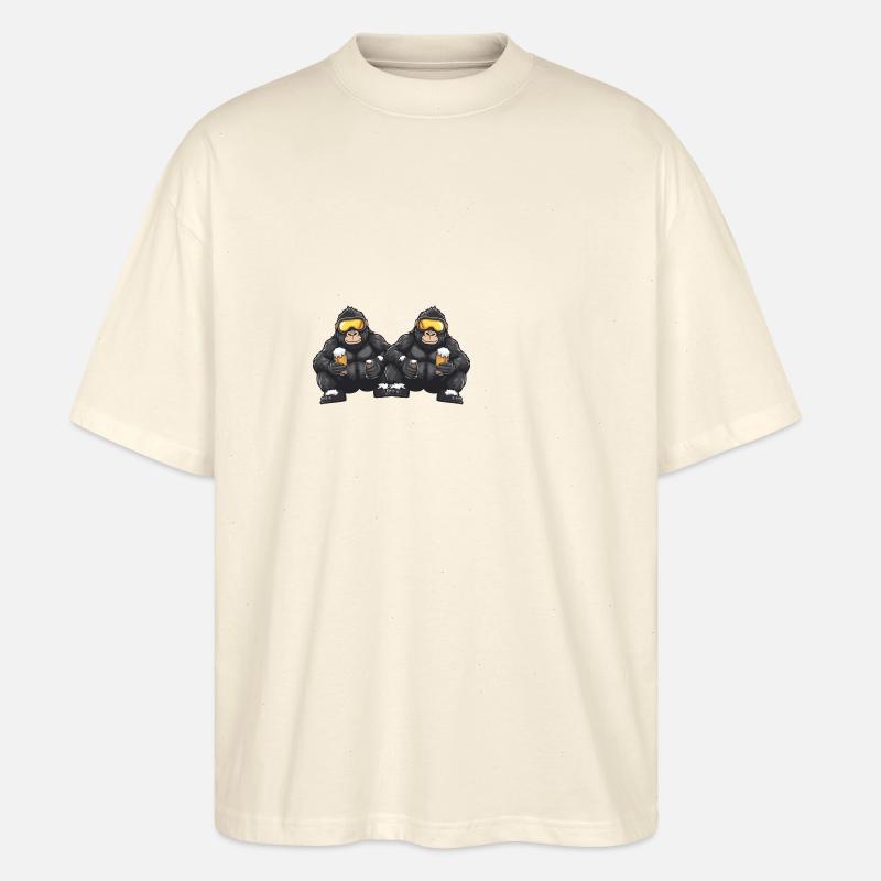 Bière Gorilla Ski Team - T-shirt bio Blaster 2.0 coupe oversize Stanley/Stella Unisexe - écru doux