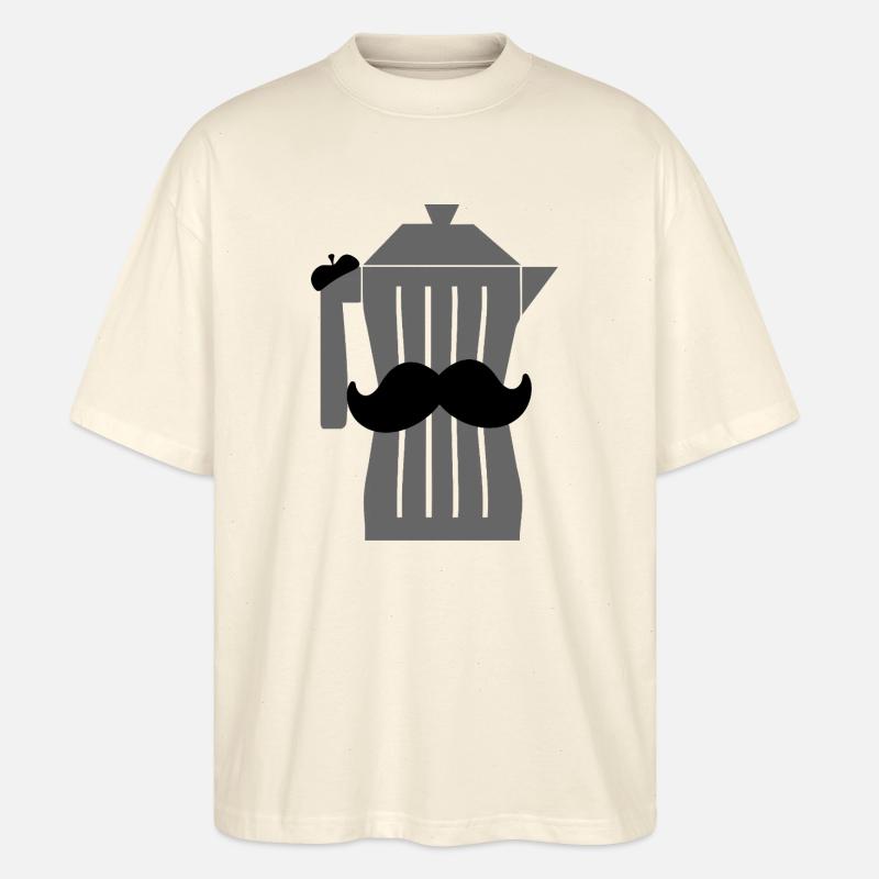 Moustache Espresso Schwarzer Kaffee - Stanley/Stella Oversized Unisex Bio T-Shirt Blaster 2.0 - Natur