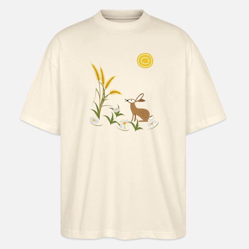 Hare Cornfield - Stanley/Stella Oversized Unisex Organic T-shirt Blaster 2.0 - soft Ecru