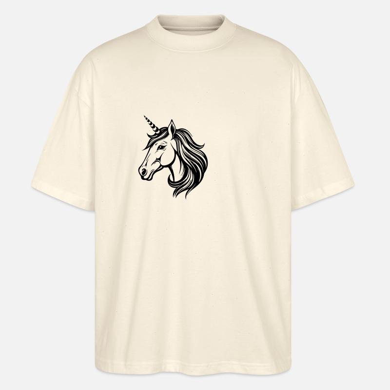 Einhorn Kopf - Stanley/Stella Oversized Unisex Bio T-Shirt Blaster 2.0 - Natur