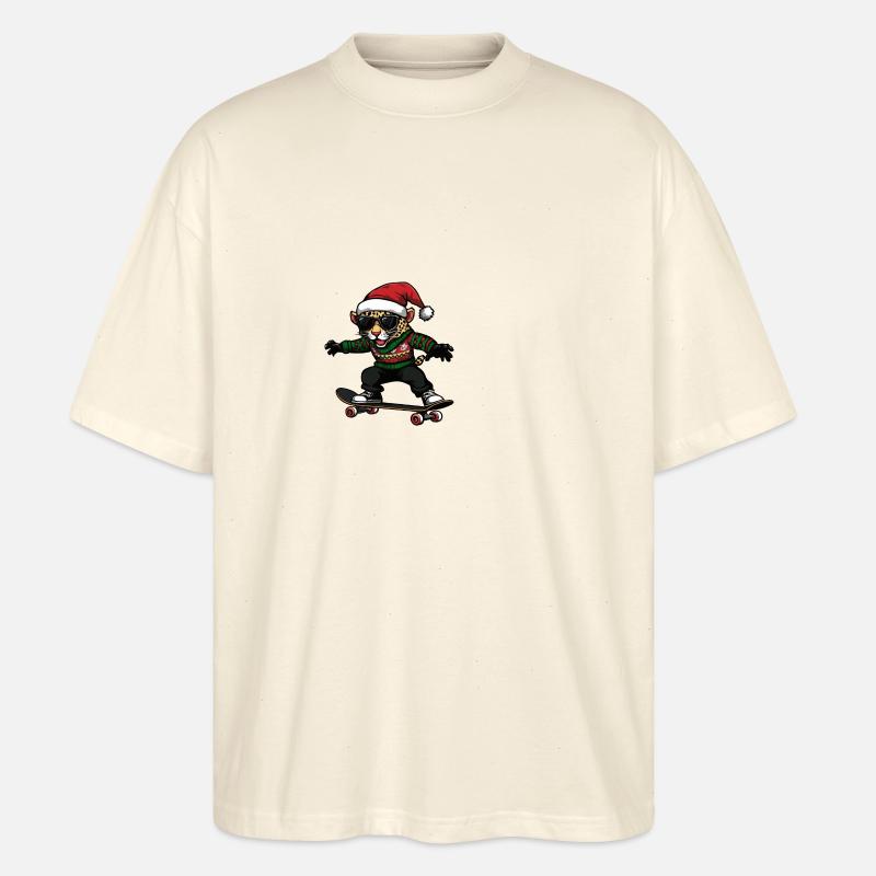 Léopard Noël Drôle - T-shirt bio Blaster 2.0 coupe oversize Stanley/Stella Unisexe - écru doux