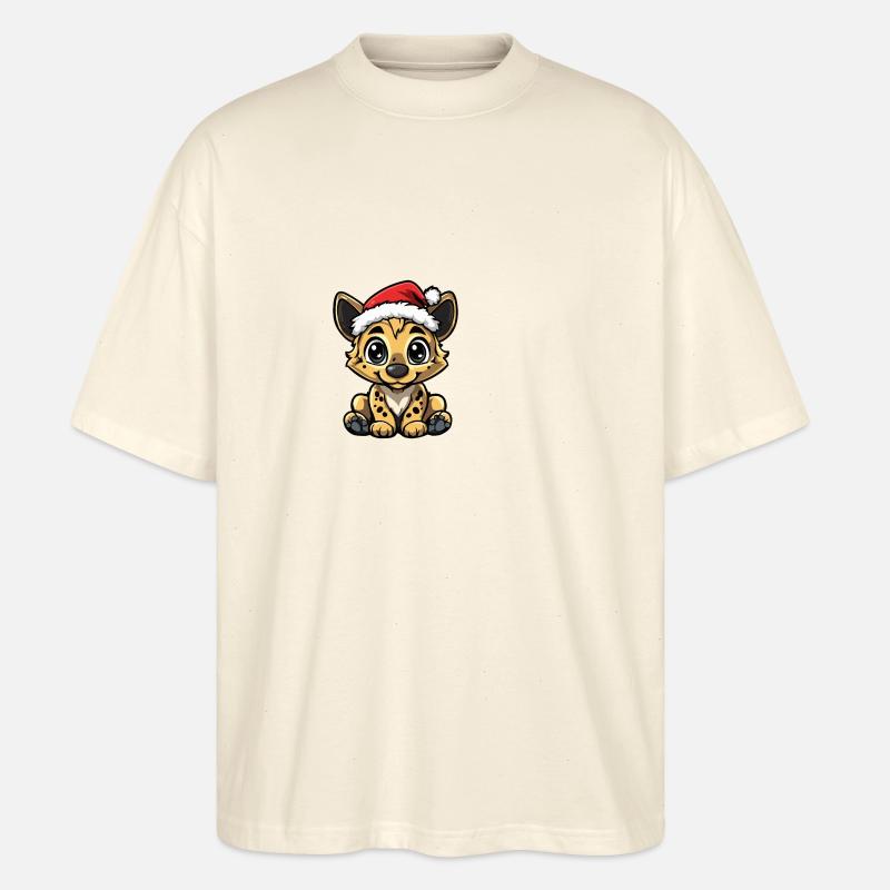 Hyène Noël mignon - T-shirt bio Blaster 2.0 coupe oversize Stanley/Stella Unisexe - écru doux