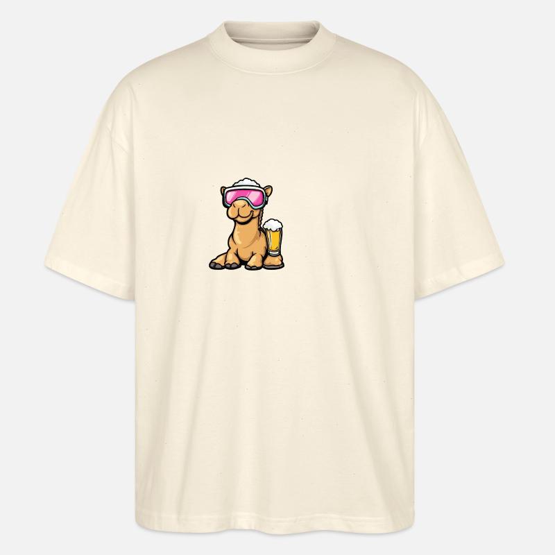 Bière de ski Camel - T-shirt bio Blaster 2.0 coupe oversize Stanley/Stella Unisexe - écru doux