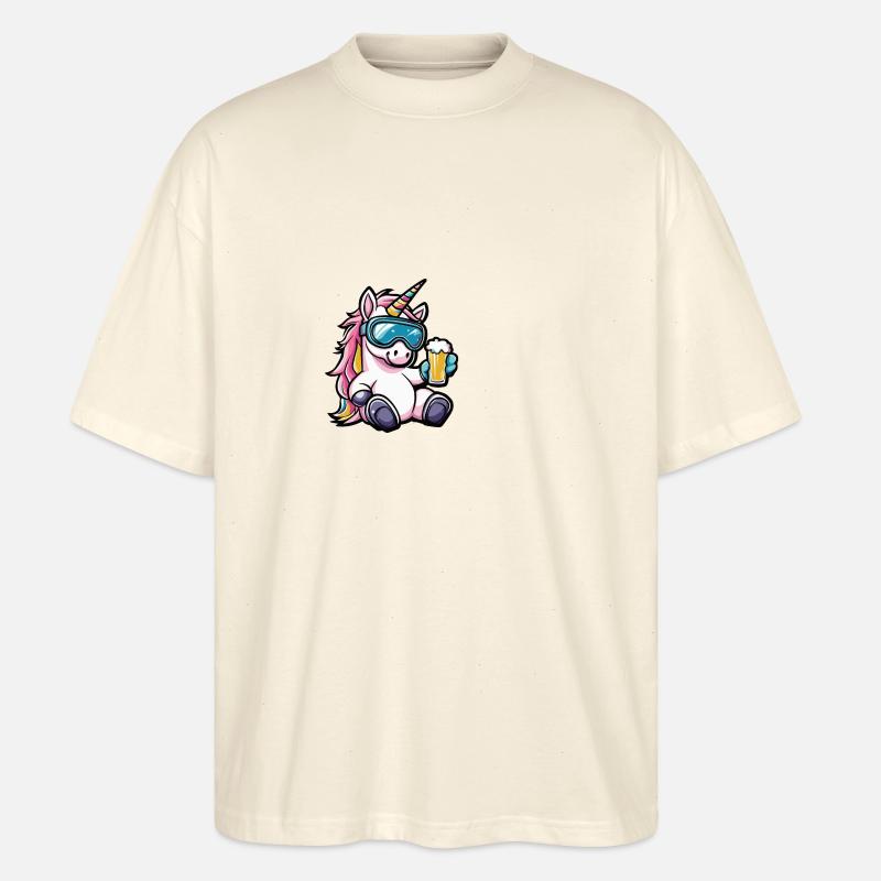 Einhorn Ski Bier - Stanley/Stella Oversized Unisex Bio T-Shirt Blaster 2.0 - Natur