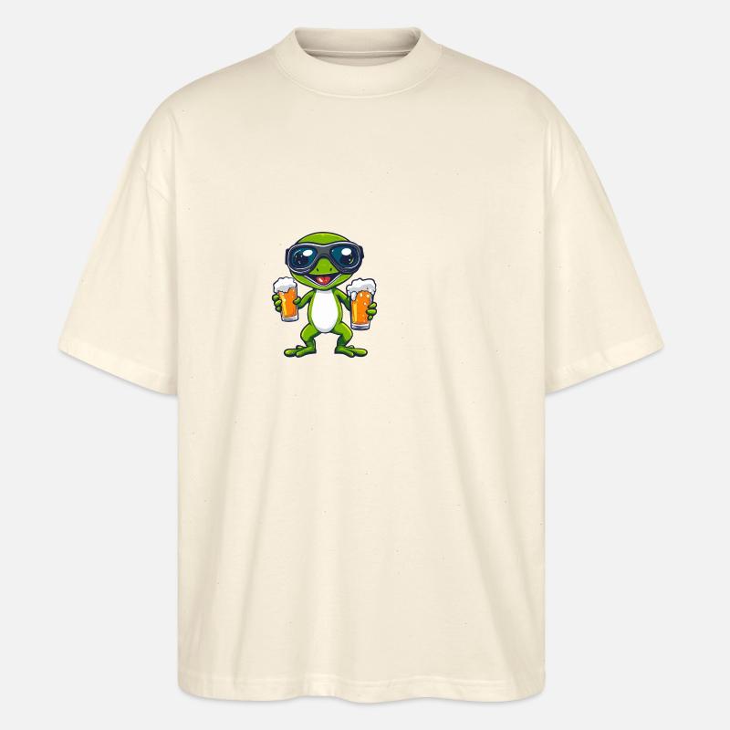 Echse Ski Bier - Stanley/Stella Oversized Unisex Bio T-Shirt Blaster 2.0 - Natur