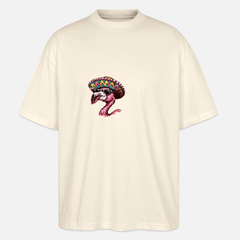 Flamingo Comic Lustig Sombrero - Stanley/Stella Oversized Unisex Bio T-Shirt Blaster 2.0 - Natur