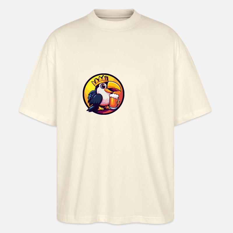 Tukan Vogel Bier Comic - Stanley/Stella Oversized Unisex Bio T-Shirt Blaster 2.0 - Natur