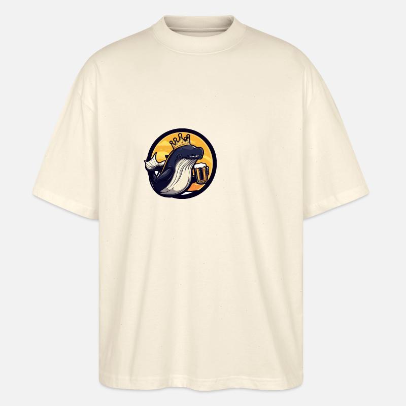Whale Beer Comic - Stanley/Stella Oversized Unisex Organic T-shirt Blaster 2.0 - soft Ecru
