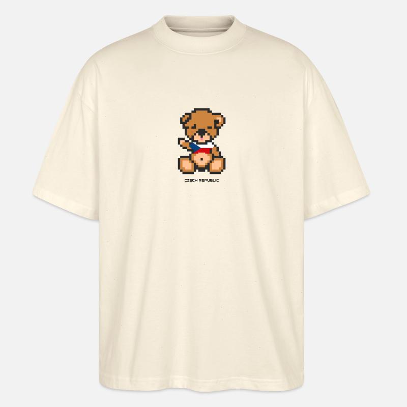 Pixel Bär Tschechien - Stanley/Stella Oversized Unisex Bio T-Shirt Blaster 2.0 - Natur