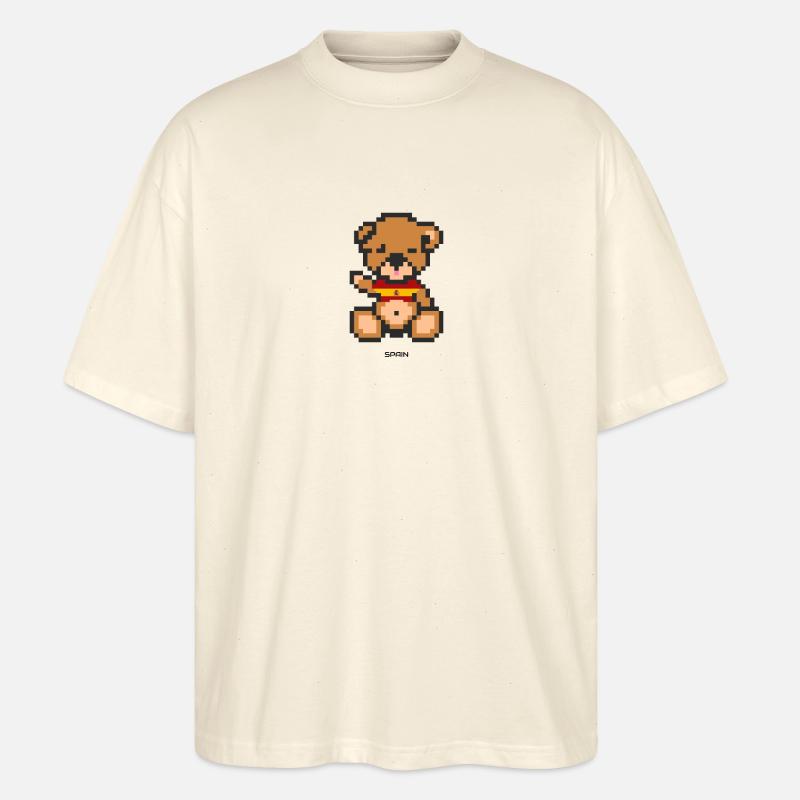 Pixel Bär Spanien - Stanley/Stella Oversized Unisex Bio T-Shirt Blaster 2.0 - Natur